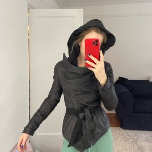 100% leather asymmetrical jacket